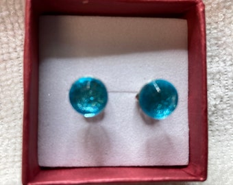 Light Blue Gemstone Post Earrings/Sky Blue Earrings/Blue Post Earrings