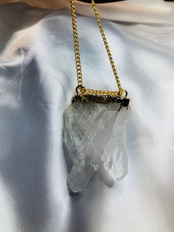 Large Crystal Necklace Crystal Point Cluster Nugget Natural
