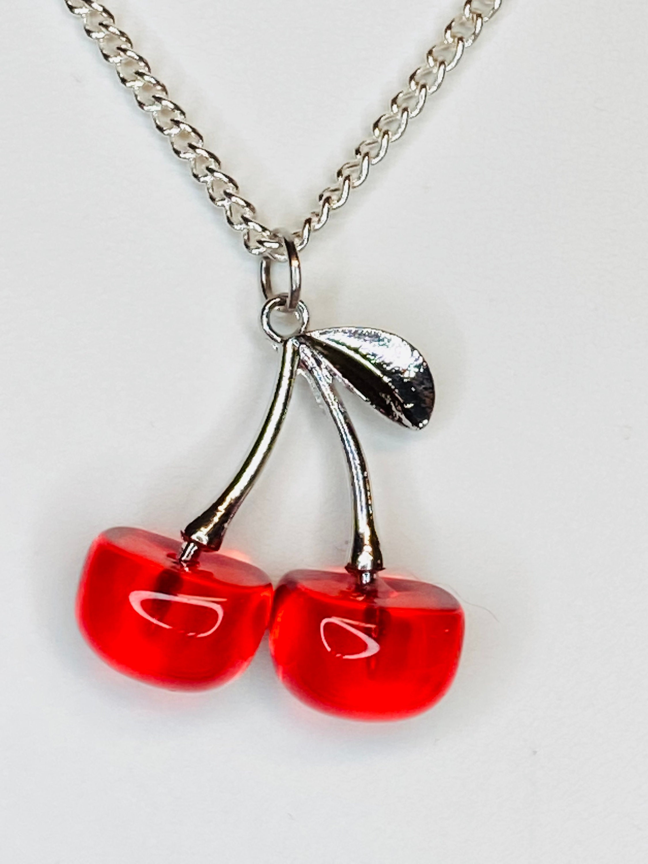Cherry Pendant Necklace - Etsy