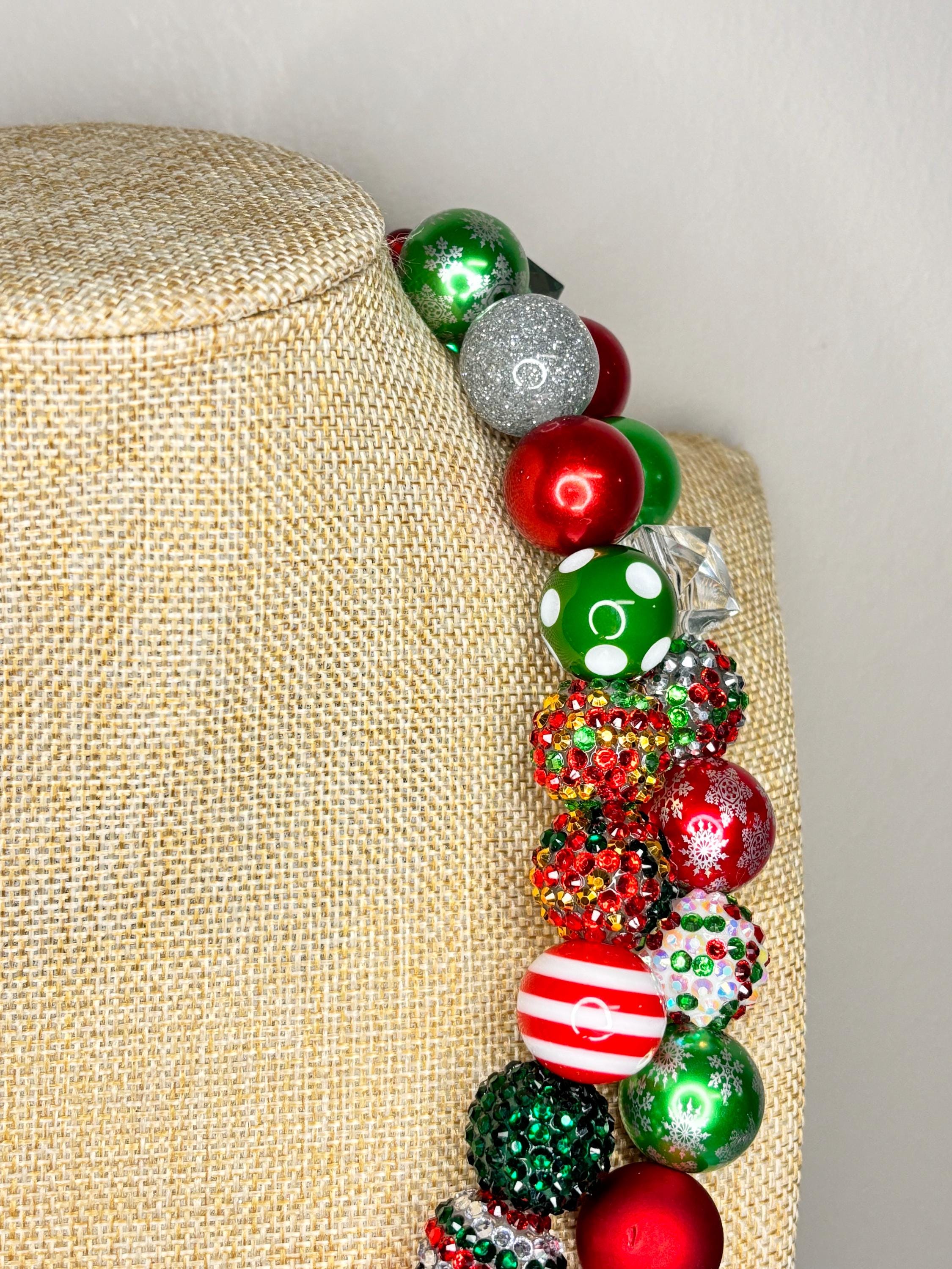 Set Collana E Orecchini Campana Di Natale - Gioielli Colorati Con Perline Albero Per Donna - 5