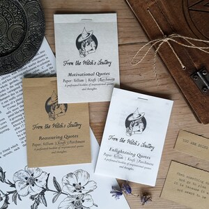 Inspirerend citatenboekje | Uitscheurbare getypte zinnen voor journalling, scrapbooking en BoS | Perkament-, kraft- en kraftpapier