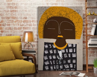 African Woman Abstract Portrait, Afro Ethnic Conceptual Art, African American Modern Wall Print, Afro Ethno Poster, Contemporary Collage