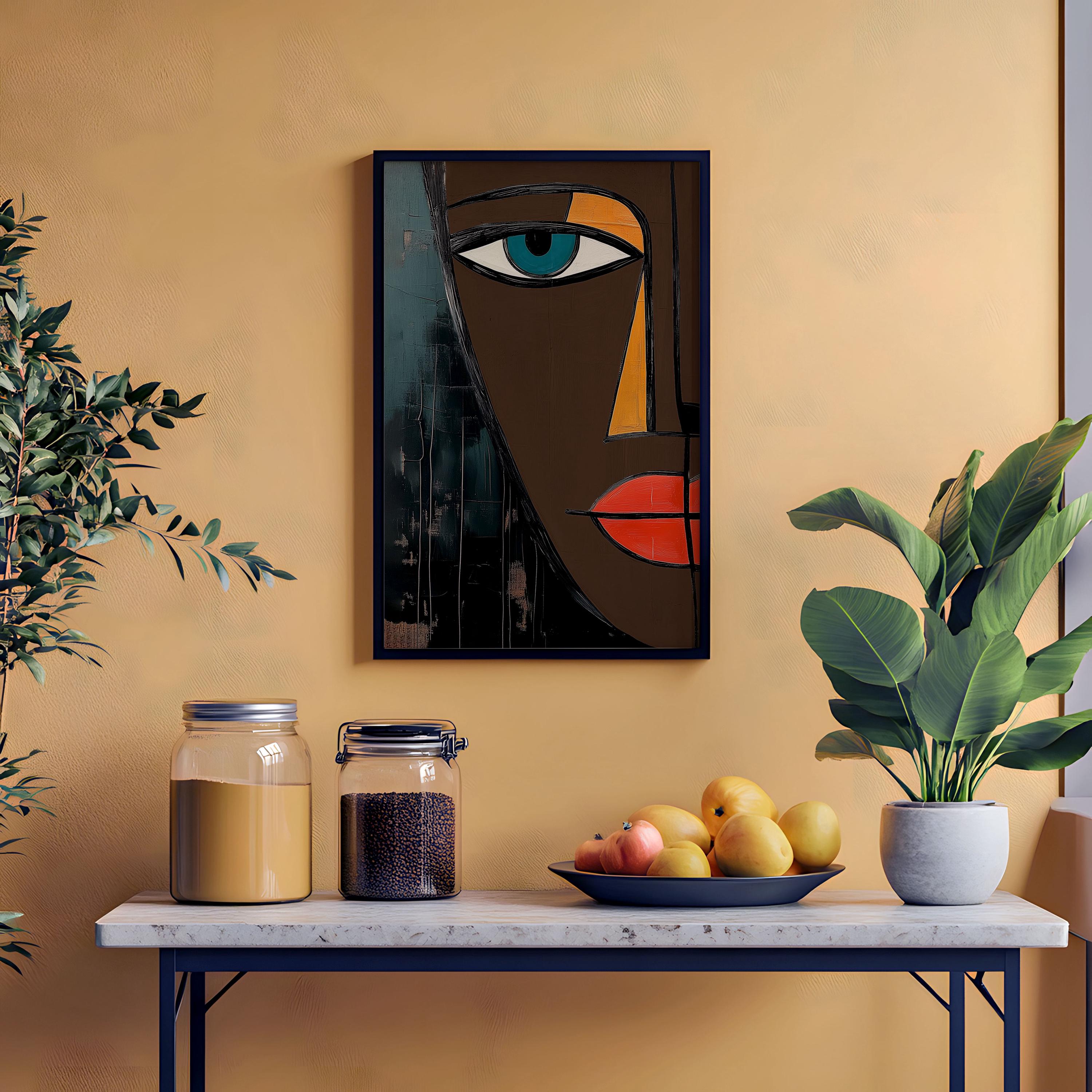 Abstract Face Art Print: Modern Cubist Woman Portrait - Etsy