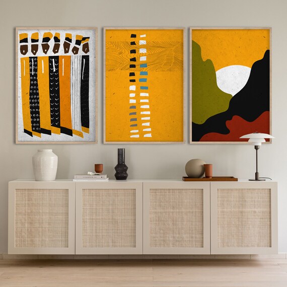 Contemporary African American Art Set of 3 Modern Boho Decor Etsy