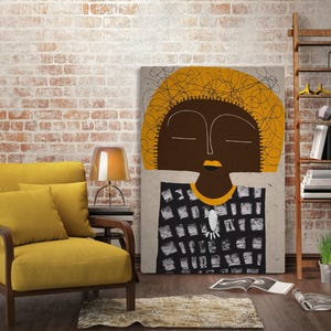 African Woman Abstract Portrait, Afro Ethnic Conceptual Art, African American Modern Wall Print, Afro Ethno Poster, Contemporary Collage