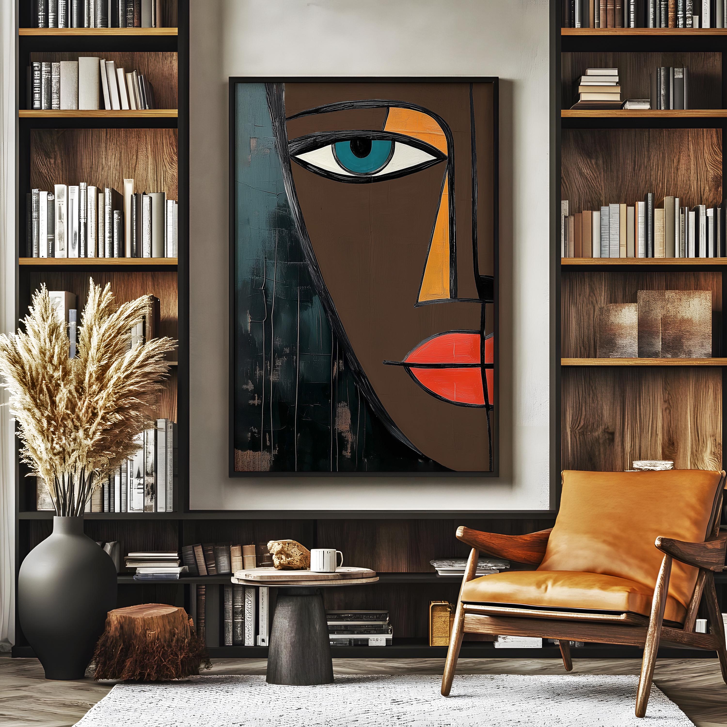Abstract Face Art Print: Modern Cubist Woman Portrait - Etsy