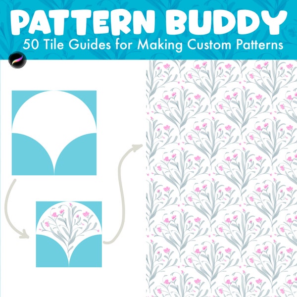 Pattern Buddy - 50 Procreate Pattern Brush Guides for You + Another (Great Gift) | Includes License Terms for Plus-1 Commercial Use