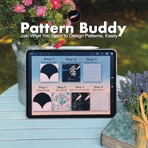 Pattern Buddy, Easy Pattern Design, 50 Procreate Pattern Stamp Guides for You + a Friend (Great Gift), Great Terms, Digi Arts with Liz Ness