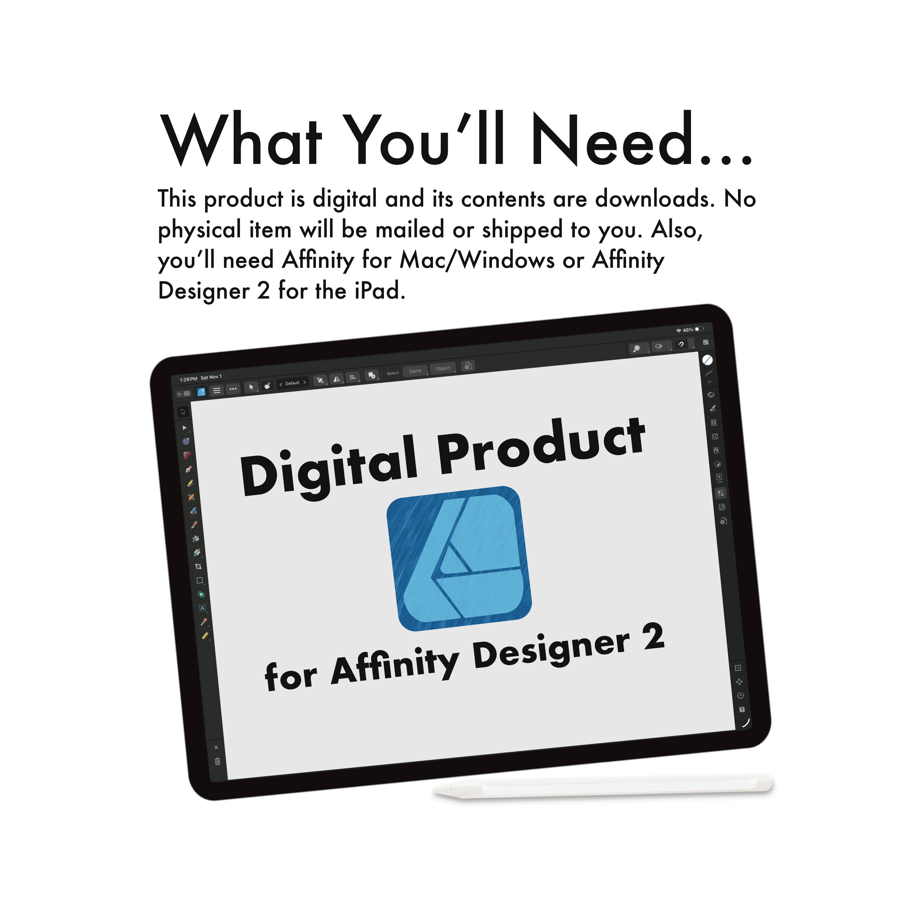 Affinity Designer 2 Pattern SVG Asset Pack – 100+ Vector Shapes ...