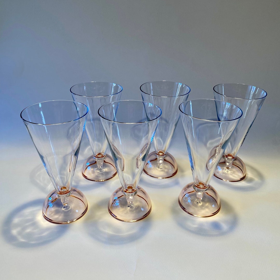 Set of 6 Vintage Luigi Bormioli Light and Music Tintoretto Conic