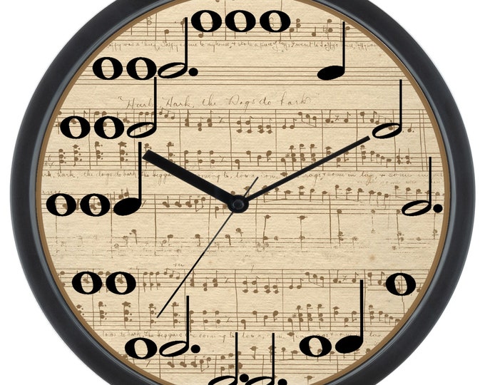 Seiko Melodies in Motion Wall Clock QXM109ZRH Beatles Songs Music Notes