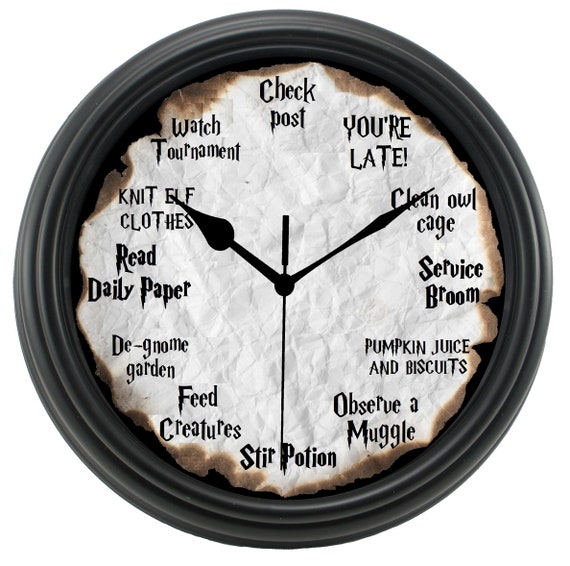 Wizard's Clock, Wizarding Clock, Potterhead Gift, Novelty Wall Clock, gift, College Clock, novelty, Gift for Him, Gift for Her, Birthday