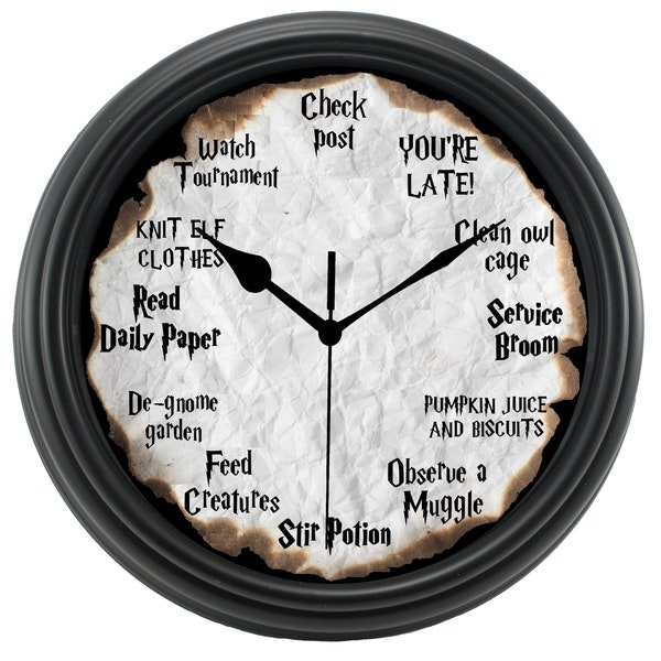 Wizard's Clock, Wizarding Clock, Potterhead Gift, Novelty Wall Clock, gift, College Clock, novelty, Gift for Him, Gift for Her, Birthday