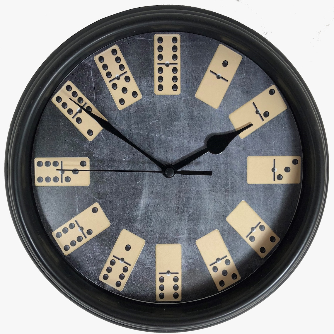 DOMINO Wall Clock, Dominoes Novelty Wall Clock, Personalized Dominoes Clock, Game Room Clock