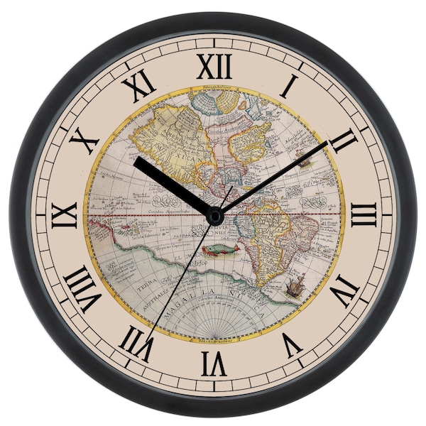 World Map Wall Clock Etsy