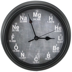 CHEMISTRY Periodic Table Elements Clock, Teacher Gift,Novelty Wall Clock, gift, College Clock, novelty, Gift for Him, Gift for Her, Birthday