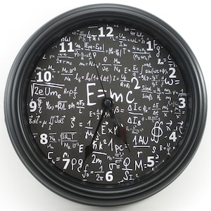 FYSICA &quot;E=mc2&quot; Muurklok, Einstein&#39;s E =mc2 Klok, Physics Wall Clock, Novelty Wall Clock, Nerd cadeau, College Teacher Gift, Student, Professor