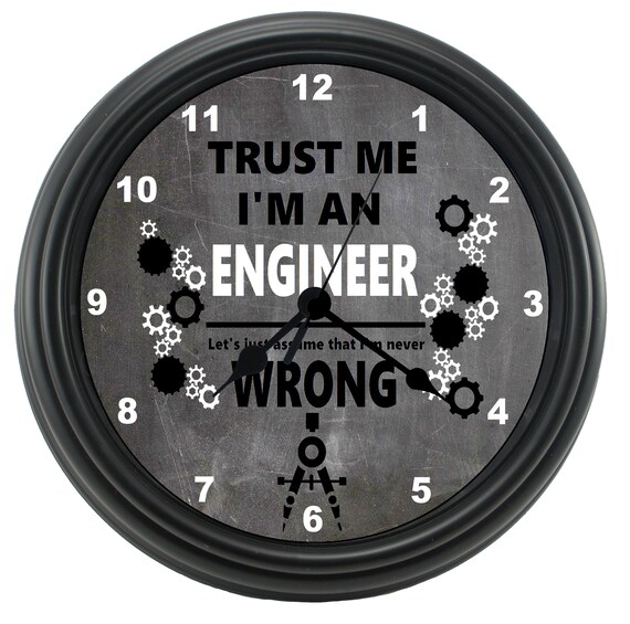 ENGINEER Funny Clockengineering Gift Idea for Woman Men | Etsy