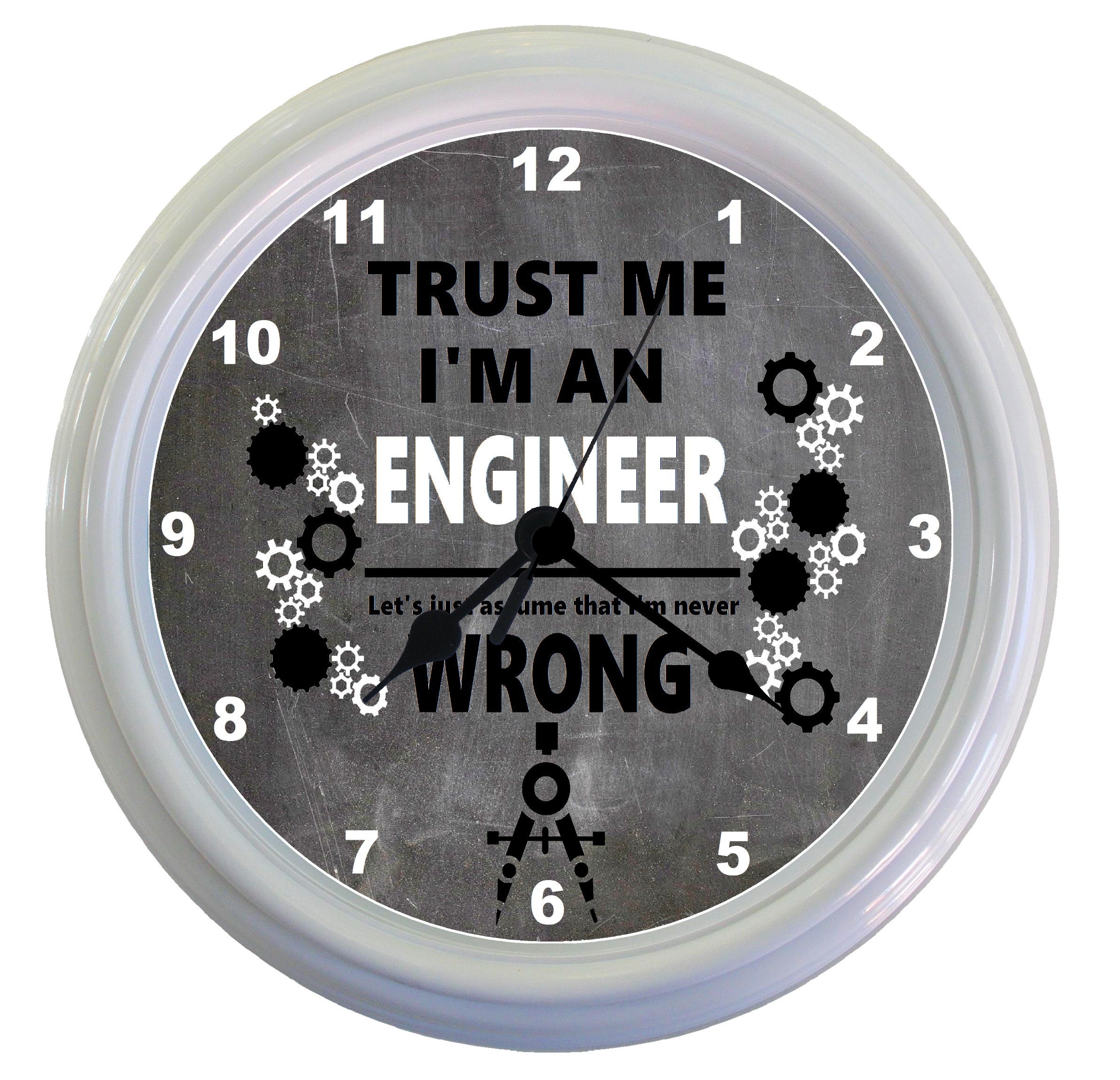 ENGINEER Funny Clock,engineering Gift Idea for Woman Men Friend Living