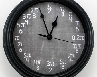 CALCULUS Math Clock, Unit Circle in Radians, Teacher Appreciation, Novelty Wall Clock,College Clock, novelty, Teacher, Student,Professor