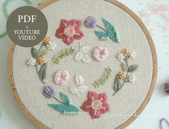 Spring Flower - Hand Embroidery PDF Pattern