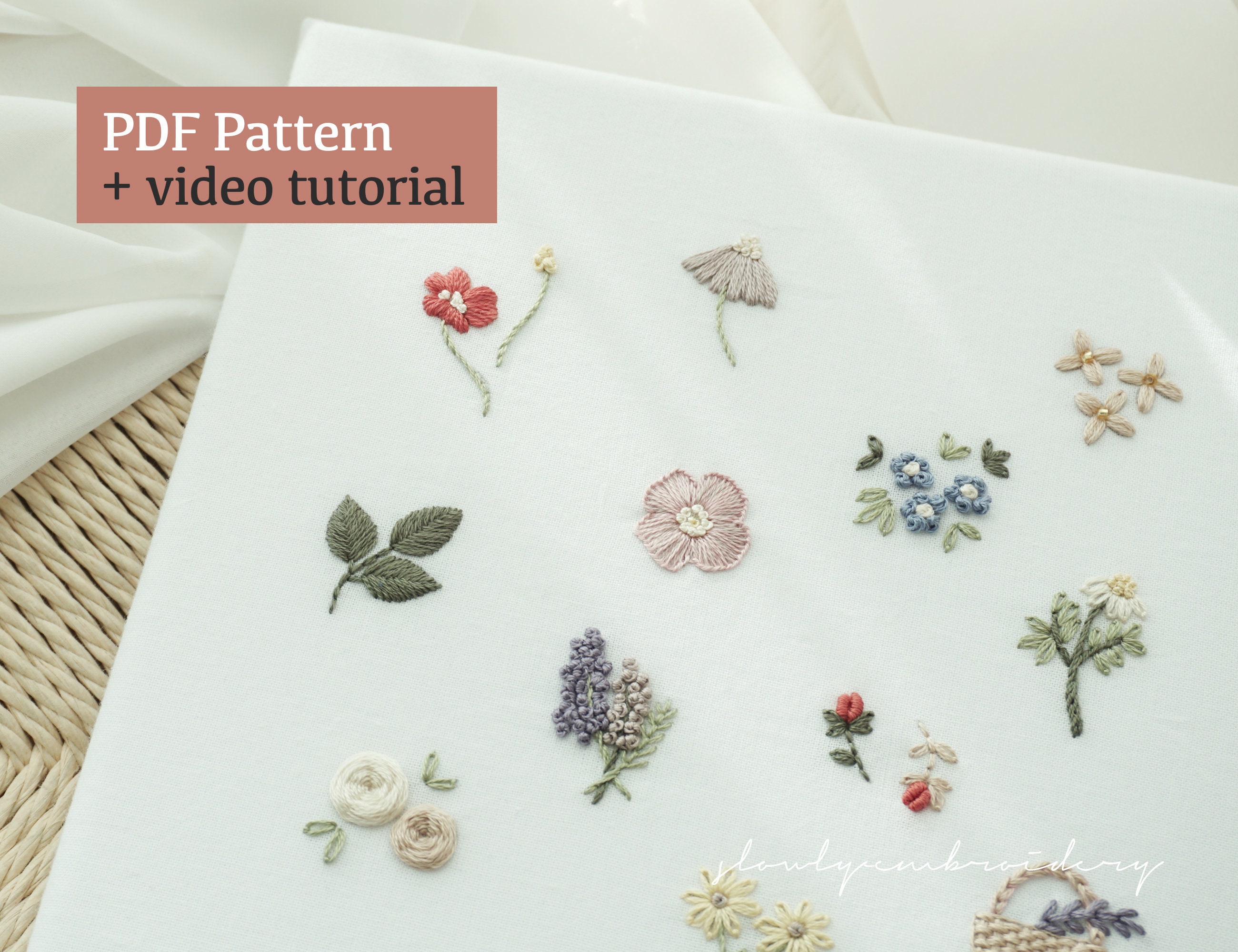 Floral Embroidery, Embroidery Pattern, PDF Pattern, Video Tutorial, F…