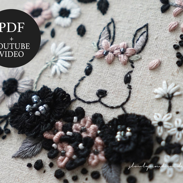 Rabbit Hand Embroidery Pattern - Etsy