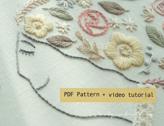 Spring Flower Embroidery Pattern PDF Pattern Video Tutorial - Etsy