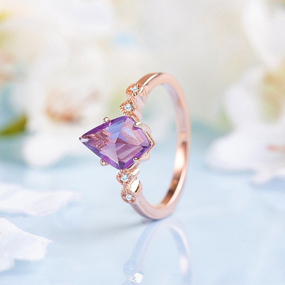 Amethyst engagement cheap ring etsy