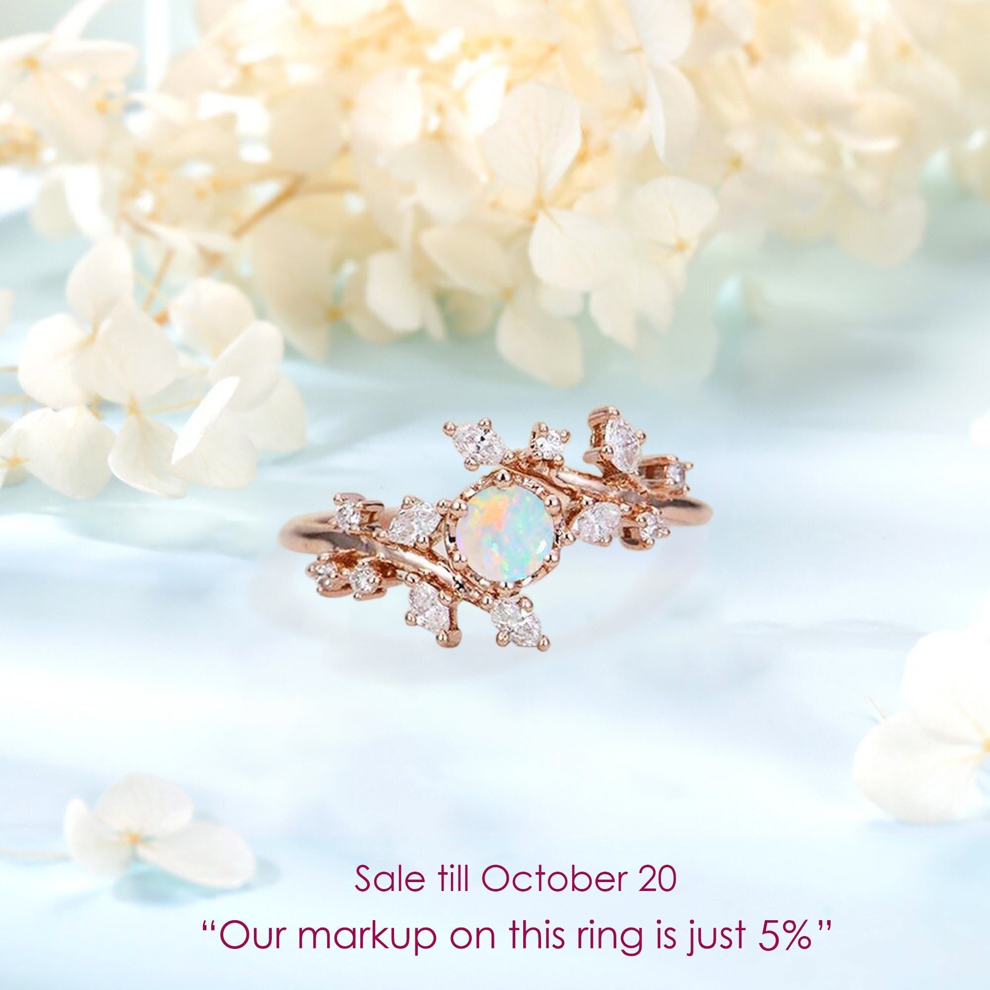 Unique engagement ring women, promise ring, wedding ring, Alternative…