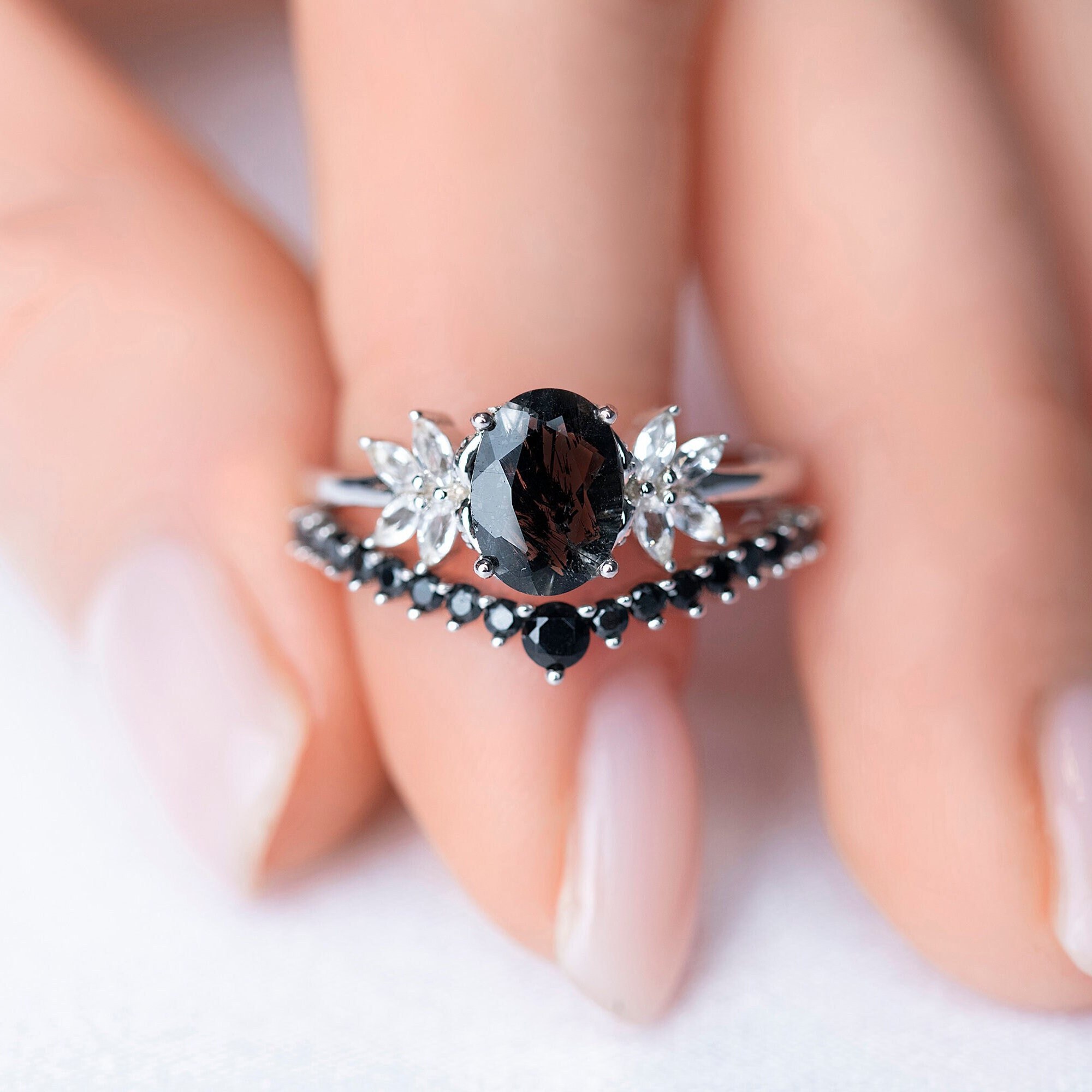 Unique Engagement Ring Set for Woman Bridal Ring Set Wedding Etsy