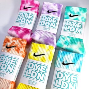 Tie-Dye Nike Socks, Pink, Lilac, Mint, Blue, Yellow, Orange, Adults, Authentic, 1 Pair, Tie Dyed, Cotton, Bright, Colourful, Rainbow image 10