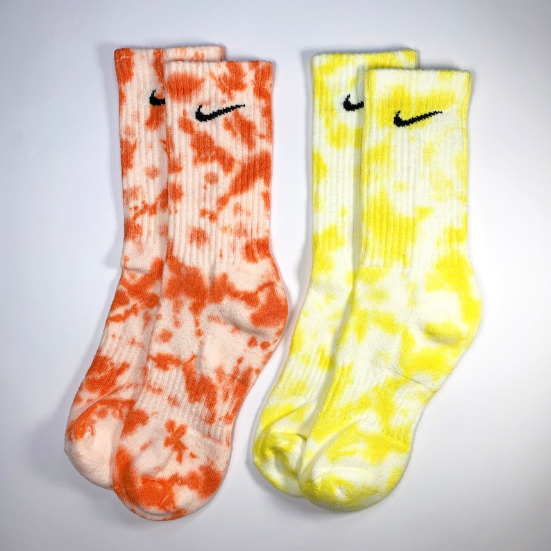 Tie-Dye Nike Socks, Pink, Lilac, Mint, Blue, Yellow, Orange, Adults, Authentic, 1 Pair, Tie Dyed, Cotton, Bright, Colourful, Rainbow image 5