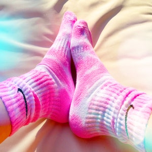 Tie-Dye Nike Socks, Pink, Lilac, Mint, Blue, Yellow, Orange, Adults, Authentic, 1 Pair, Tie Dyed, Cotton, Bright, Colourful, Rainbow image 8