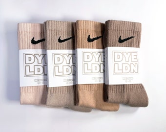 Tie-Dyed Nike Socks, Neutral Earth Tone Colours, One Pair