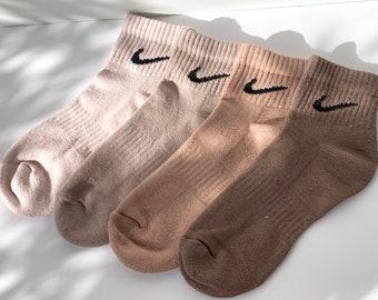 Tie-Dye Nike Socks, Ankle Style, Adults, Neutral Earth Tone Colours, One Pair