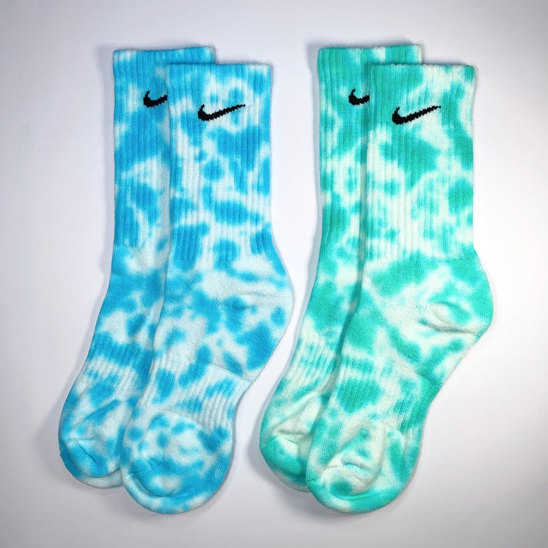 Tie-Dye Nike Socks, Pink, Lilac, Mint, Blue, Yellow, Orange, Adults, Authentic, 1 Pair, Tie Dyed, Cotton, Bright, Colourful, Rainbow image 3