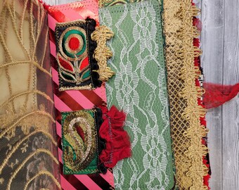 Red and Black Boho Junk Journal - Exotic Chunky Boho Style