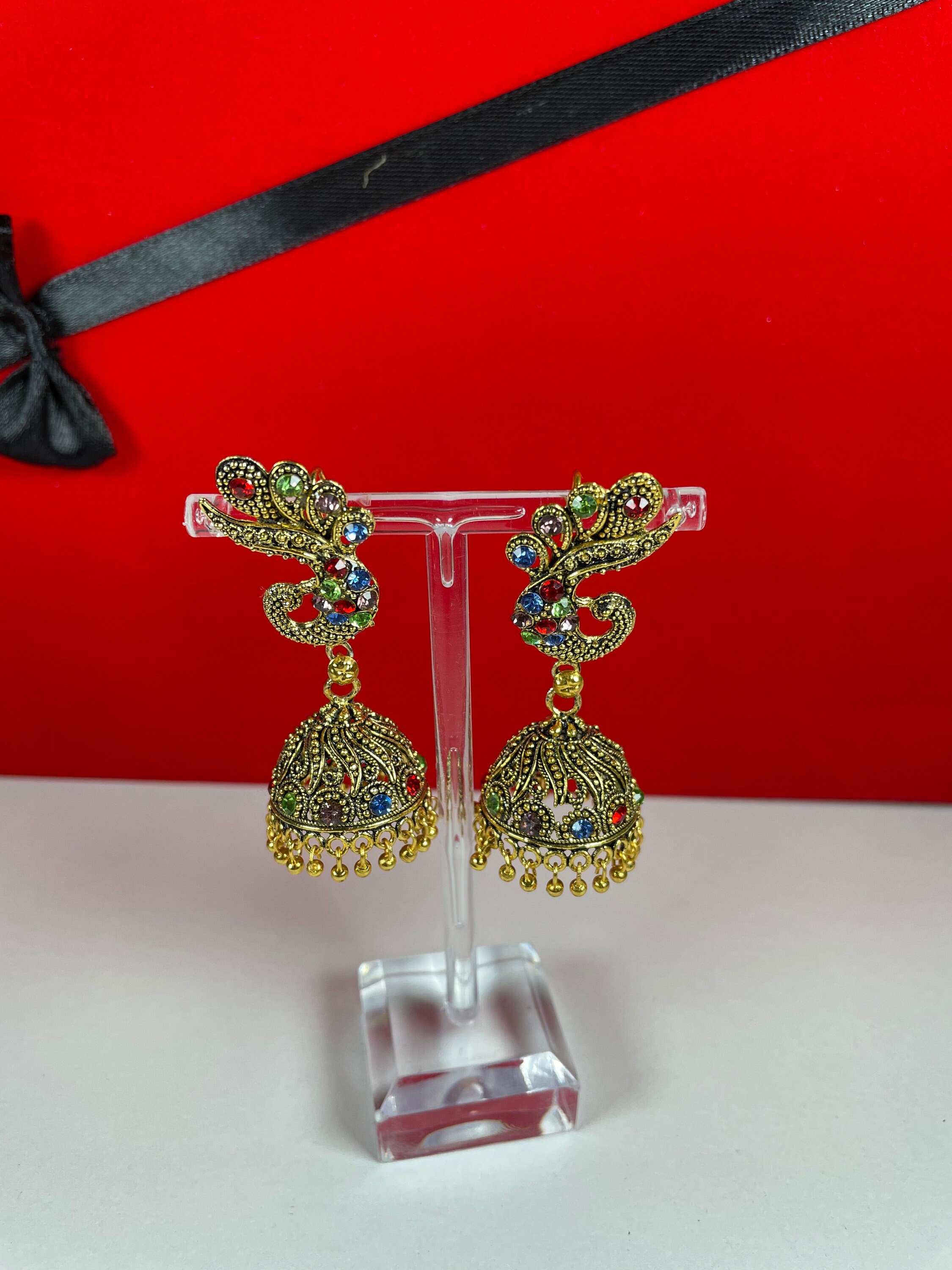 Peacock earrings traditional Indian Pakistani earrings Etsy
