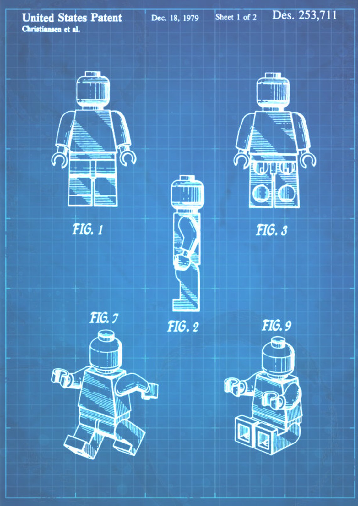 Set of 2 A4 Lego Patent/blueprint Wall Art Kids Prints Etsy
