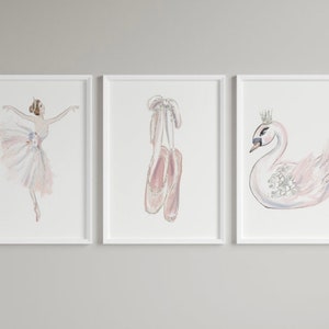 Set of 3 Nursery ballerina prints | Nursery Prints | Kids Wall Art | Baby Prints | Bedroom Wall Art |  High Quality