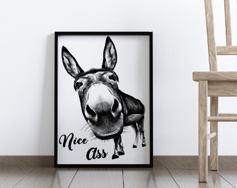 Funny Bathroom Donkey Quotation Print | Bathroom Wall Art | Funny Prints | Posters | High Quality | Free Delivery 