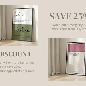 Boho Bathroom Print: Abstract Women, Botanical Leaves image 8
