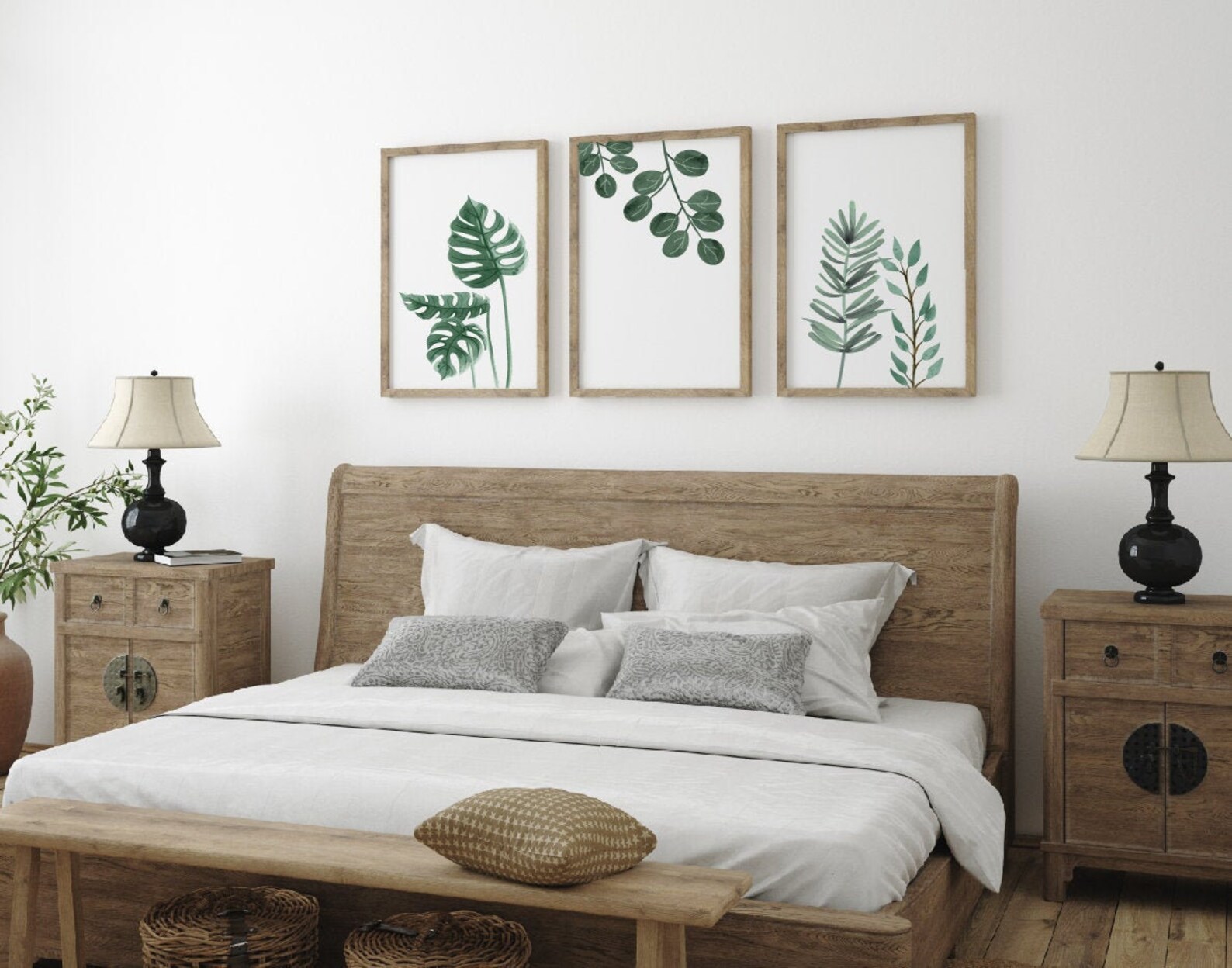 Set of 3 Botanical Leaves Prints Bedroom Prints A3 Prints Etsy