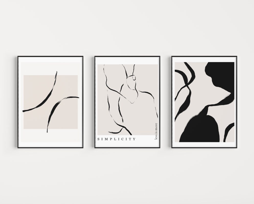 Set of 3 Modern Art Prints Living Room Wall Art Bedroom Etsy UK