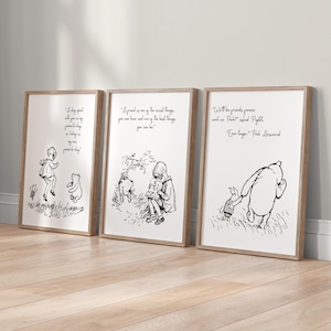 Winnie the Pooh Nursery Print Set: Baby Room Wall Art