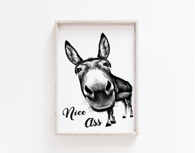Funny Bathroom Donkey Quotation Print Bathroom Wall Art Etsy UK