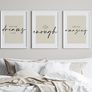 Set of 3 Modern quotation prints, quotation prints, teen wall art, bathroom prints, A3 wall Art, high quality, FREE DELIVERY (012)