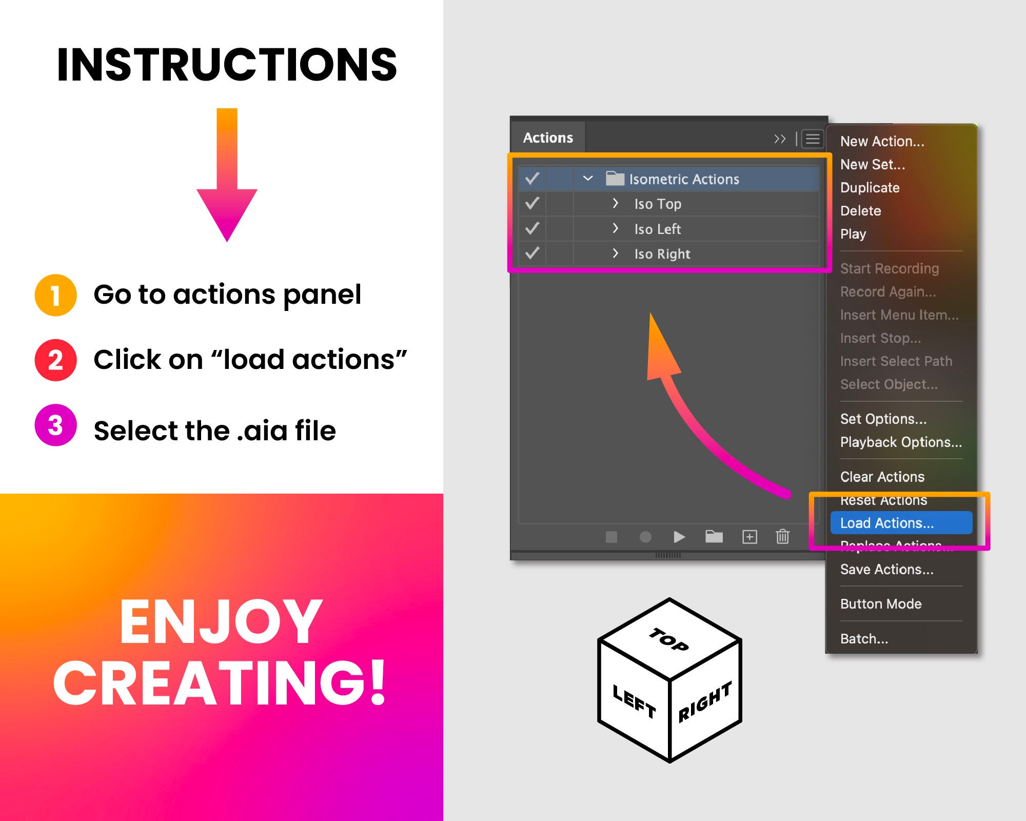 Adobe Illustrator Cc Isometric Actions Plugin Etsy