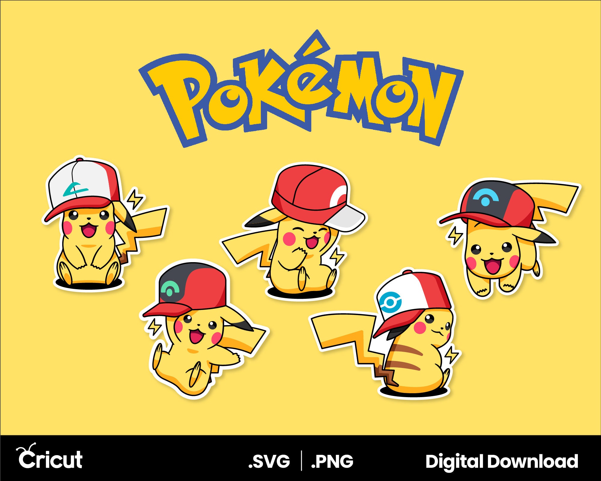 22 Pokemon Face Svg Big Bundle Pikachu Snorlax Clipart Cut -  Norway